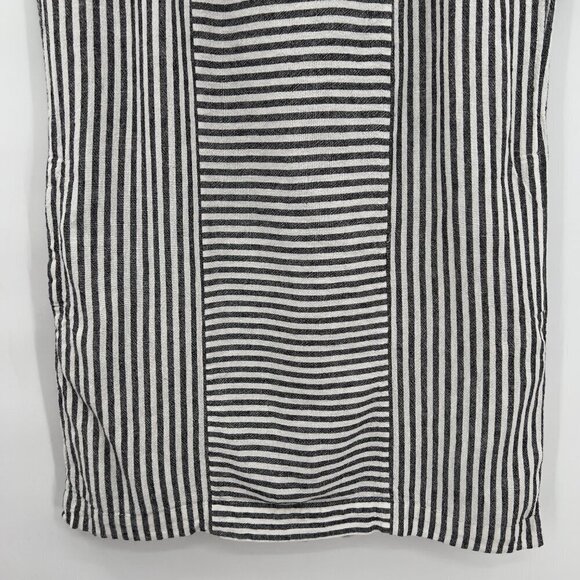 Madewell Stripe Play Button Back Linen Tunic Shift Dress Women's M - Picture 3 of 11